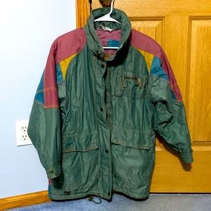 Vintage Retro Multi-colored Ski Jacket